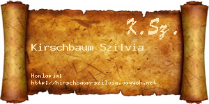 Kirschbaum Szilvia névjegykártya